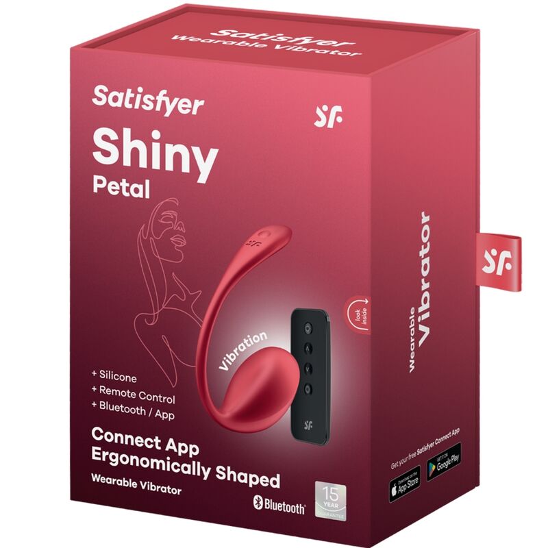 SATISFYER - SHINY PETAL ESTIMULADOR DE CONTROL REMOTO G POINT VERMELHO APLICATIVO GRATUITO