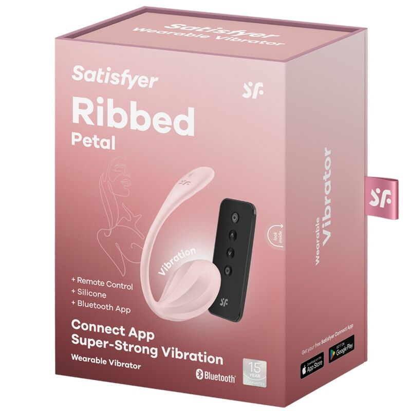 SATISFYER - RIBBED PETAL ESTIMULADOR PONTO G COM CONTROLO REMOTO ROSA APP GRÁTIS