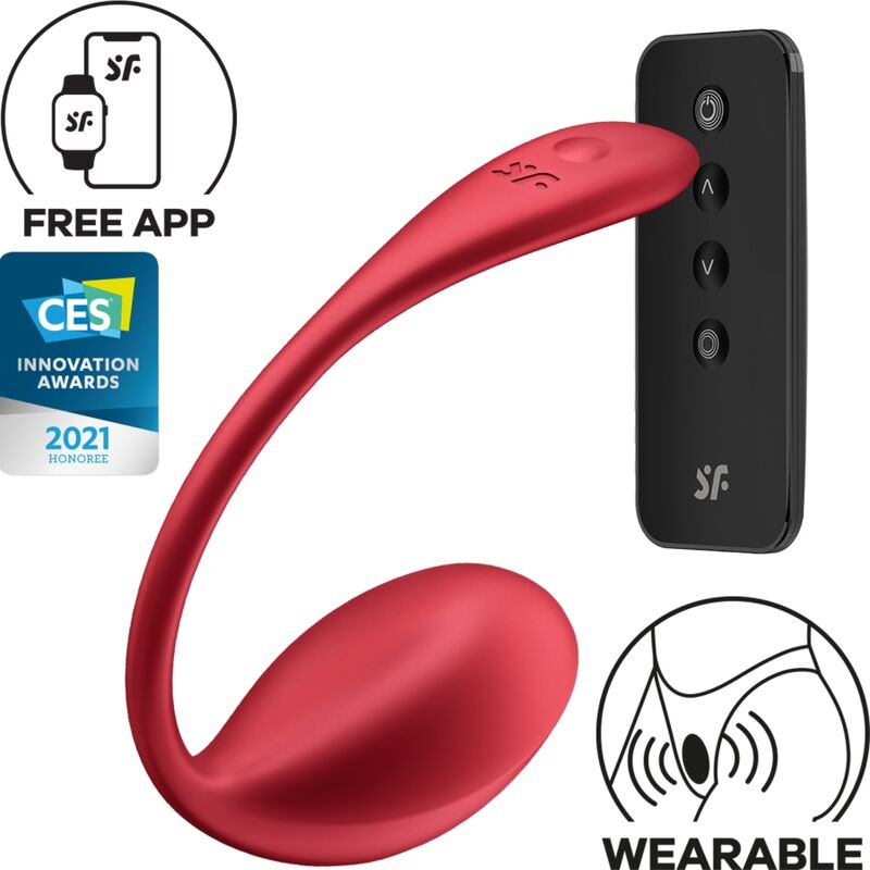 SATISFYER - SHINY PETAL ESTIMULADOR PONTO G COM CONTROLO REMOTO VERMELHO APP GRÁTIS