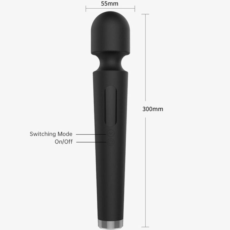 Armony - X Power Grande Masajeador y Vibrador 7 Vibraciones Negro