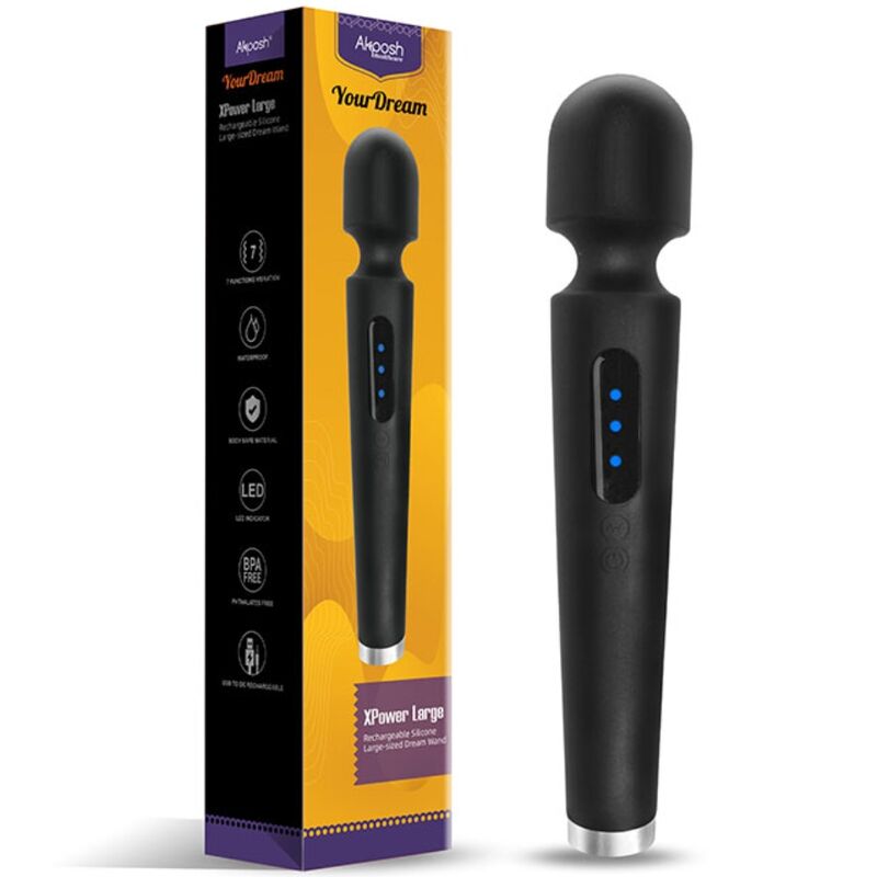 Armony - X Power Grande Masajeador y Vibrador 7 Vibraciones Negro
