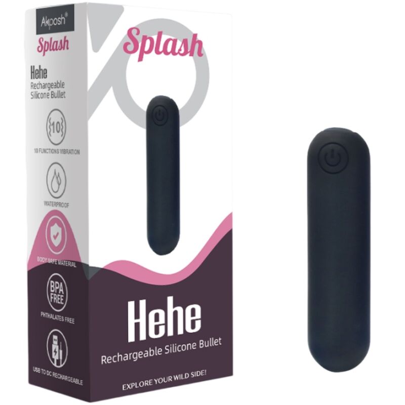 ARMONY -SPLASH HEHE VIBRADOR BALA SILICONA 10 VIBRAÇÕES 65 X 15 CM PRETO