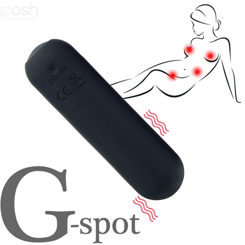 ARMONY - SPLASH HAHA VIBRADOR BALA SILICONA 10 VIBRAÇÕES 75 X 19 CM PRETO