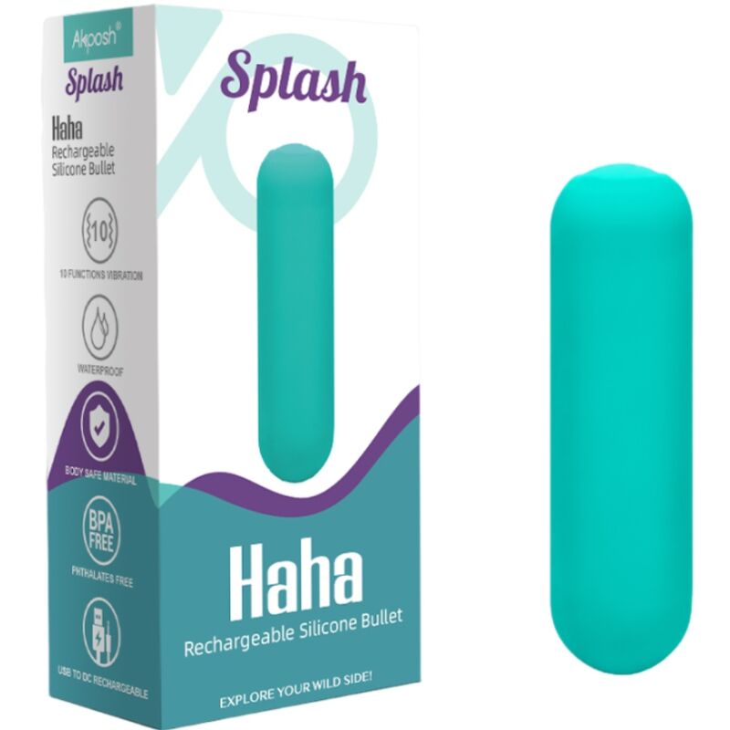 ARMONY - SPLASH HAHA VIBRADOR BALA SILICONA 10 VIBRAÇÕES 75 X 19 CM VERDE