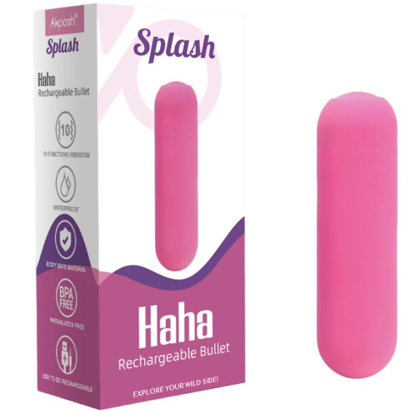 ARMONY - SPLASH HAHA VIBRADOR BALA SILICONA 10 VIBRAÇÕES 75 X 19 CM ROSA