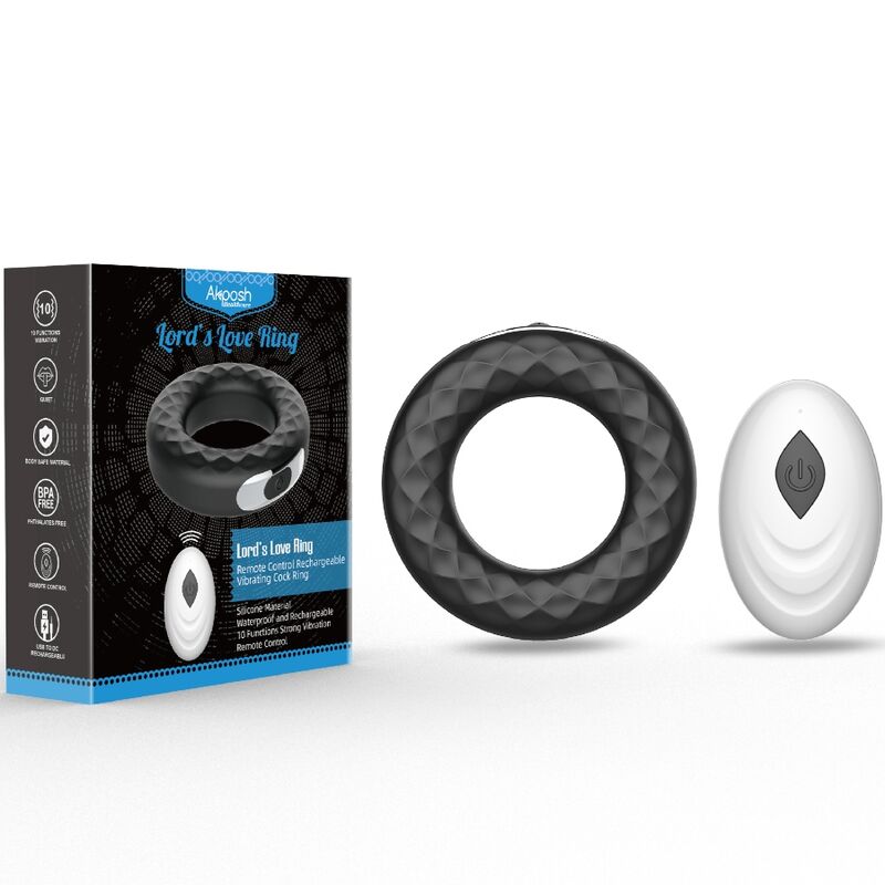 Armony - Lord's Love Controle Remoto Vibrador Anel Negro