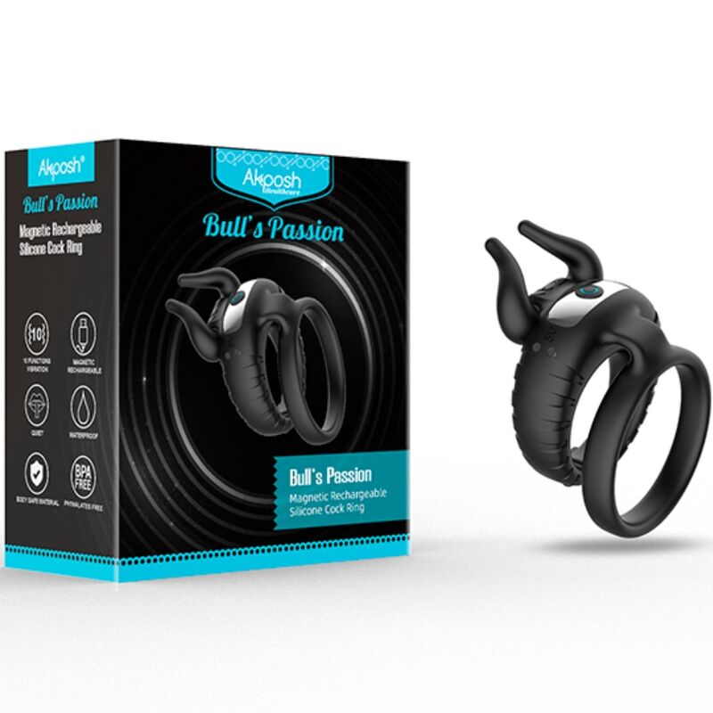 Armony - Bull's Passion Vibrador de Anel 10 Velocidades Negro