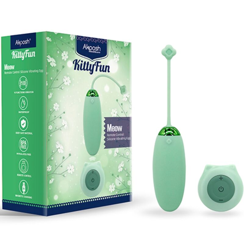 Armony - Kitty Fun Egg Vibrador Control Remoto 10 Vibraciones Verde