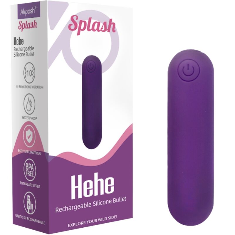 ARMONY - SPLASH HEHE VIBRADOR BALA SILICONA 10 VIBRAÇÕES 65 X 15 CM ROXO