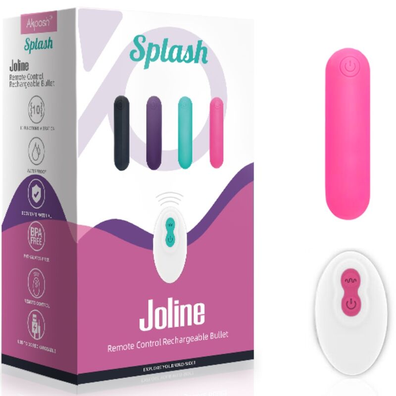 ARMONY - SPLASH JOLINE VIBRADOR BALA SILICONA CONTROL REMOTO 10 VIBRAÇÕES 65 X 15 CM ROSA