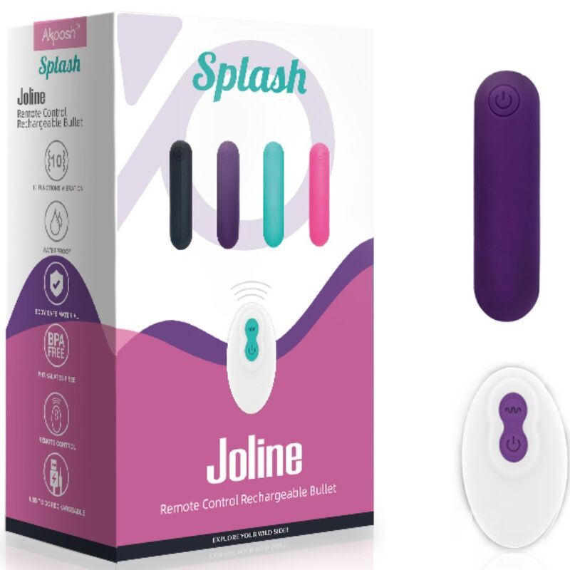 Armony - Splash Joline Vibrador Bala Silicona Control Remoto 10 Vibrações 6.5 X 1.5 Cm Roxo