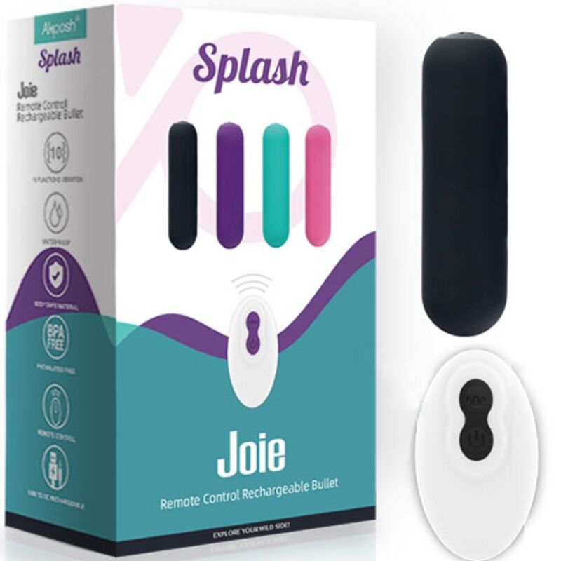 Armony - Splash Joie Vibrador Bullet Silicona Control Remoto 10 Vibrações 75 X 19 Cm Negro