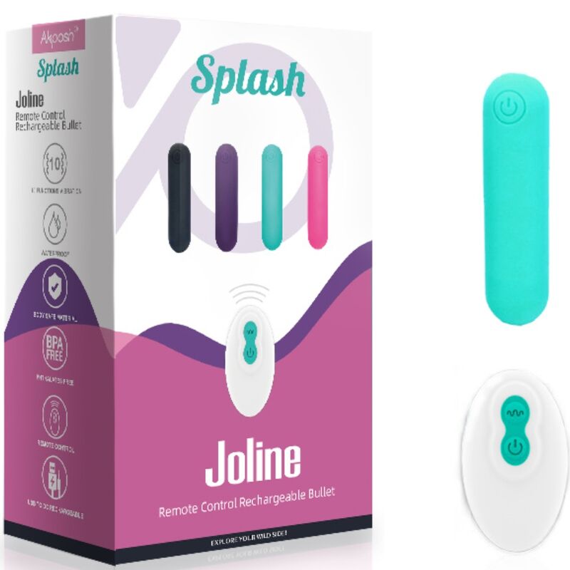ARMONY - SPLASH JOLINE VIBRADOR BULLET SILICONA CONTROLE REMOTO 10 VIBRAÇÕES 65 X 15 CM VERDE