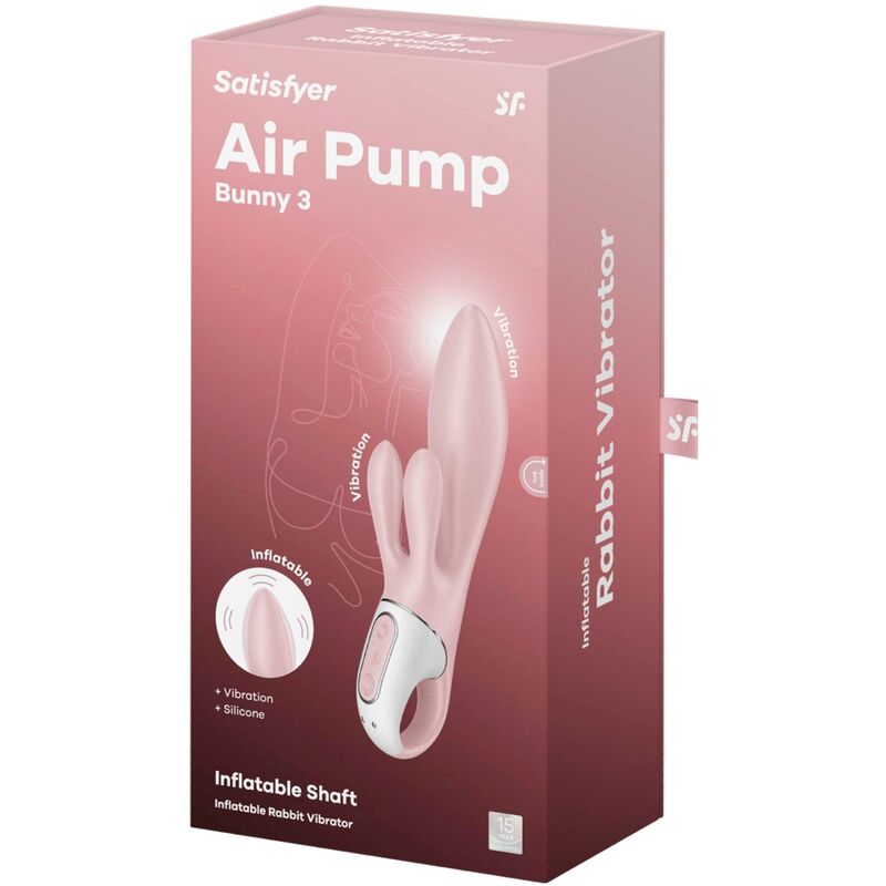 Satisfyer Air Pump Bunny 3 Vibrador de Coelho Inflavel Rosa