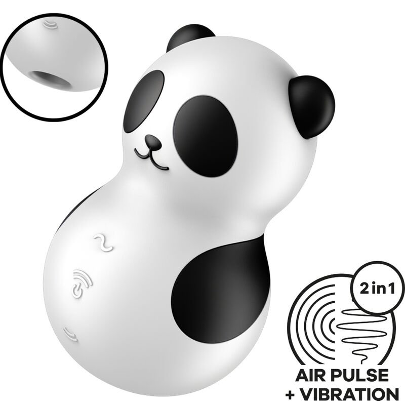 Satisfyer Pocket Panda Estimulador y Vibrador Negro y Blanco