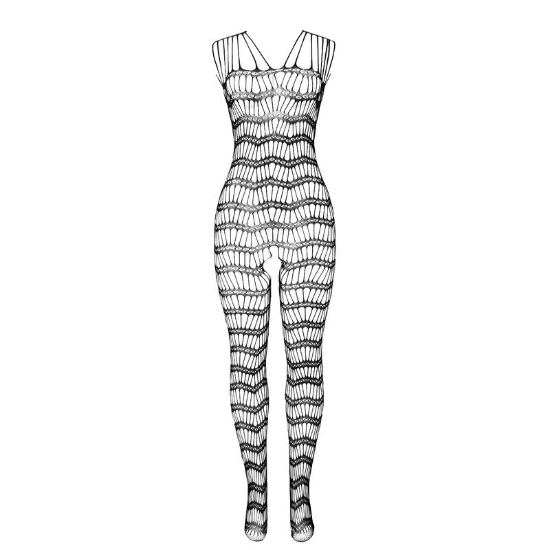 SUBBLIME - 951696 BODYSTOCKING DE RED SIN ENTREPIEZA COM ALAS NOS OMBROS PRETO TAMANHO ÚNICO
