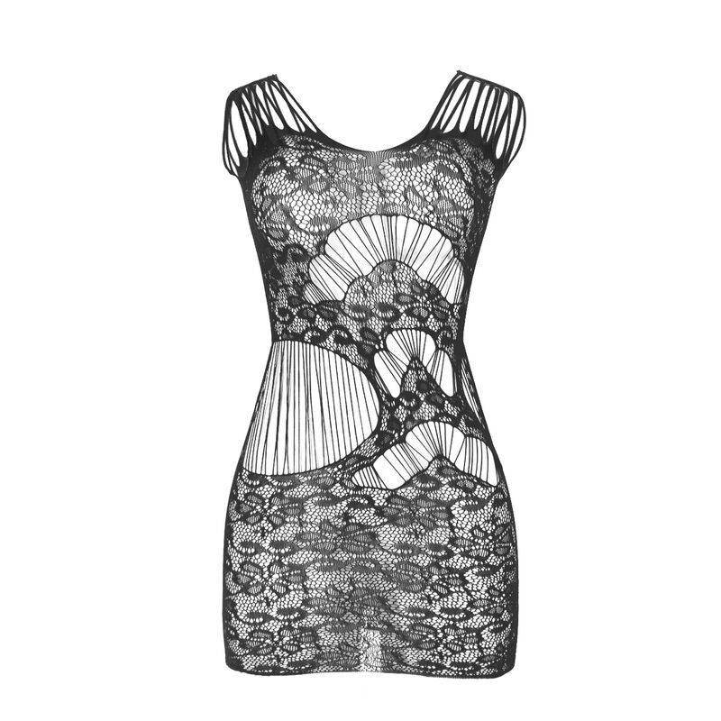 SUBBLIME - 951771 VESTIDO LONGO COSTAS ABERTAS EM REDE PRETO TAMANHO ÚNICO