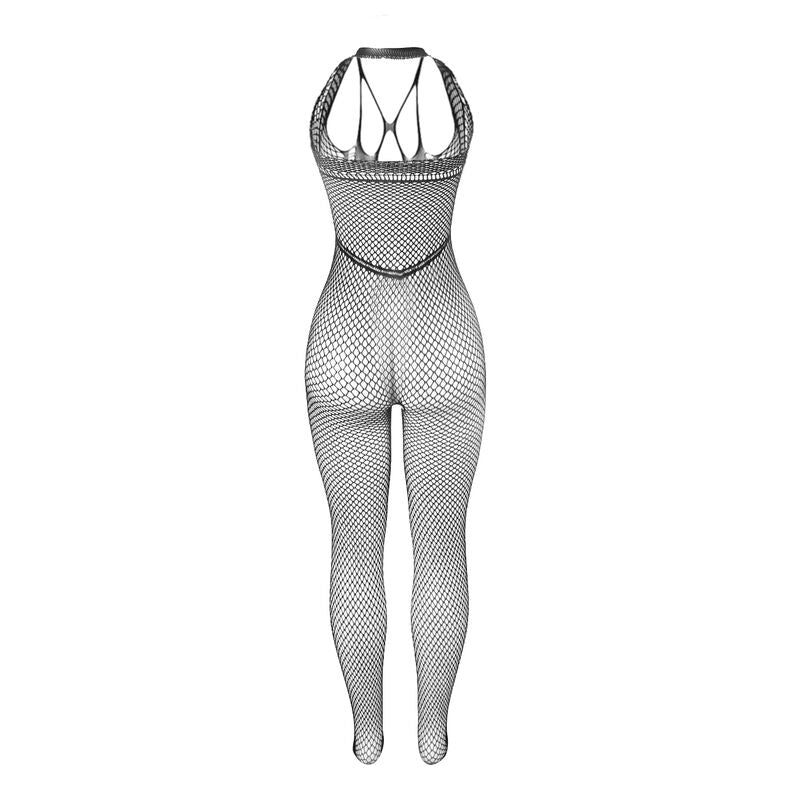 SUBBLIME - 951788 BODYSTOCKING LONGO EM REDE COM ALÇAS NO PEITO E COSTAS PRETO TAMANHO ÚNICO