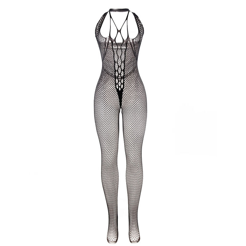 SUBBLIME - 951788 BODYSTOCKING LONGO EM REDE COM ALÇAS NO PEITO E COSTAS PRETO TAMANHO ÚNICO