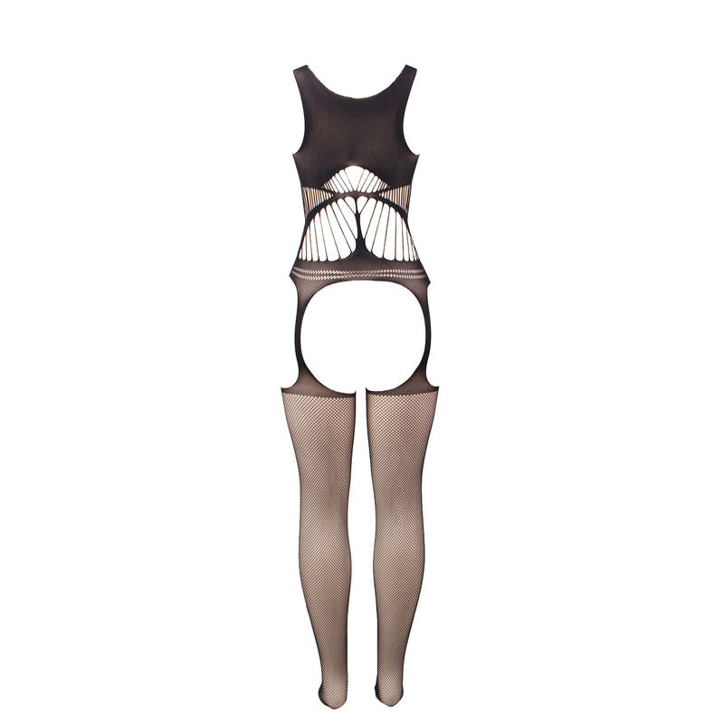 SUBBLIME - 951900 BODYSTOCKING ABERTO ENTREPERNAS EM REDE COM COPAS E OMBROS ABERTOS PRETO TAMANHO ÚNICO