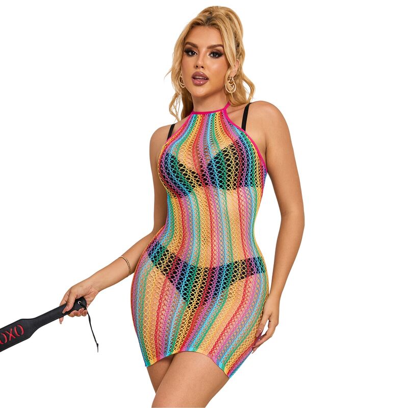 SUBBLIME - 952341 VESTIDO EM REDE ARCO-ÍRIS TAMANHO ÚNICO
