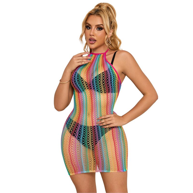 SUBBLIME - 952341 VESTIDO EM REDE ARCO-ÍRIS TAMANHO ÚNICO
