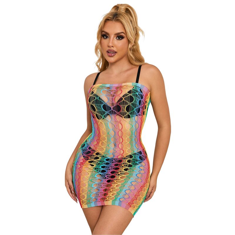 SUBBLIME - 952365 VESTIDO DE REDE OMBROS DESCOBERTOS ARCO-ÍRIS TAMANHO ÚNICO