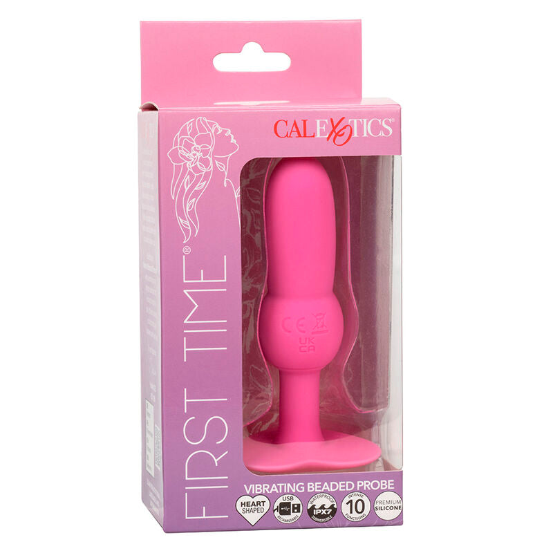 CALEXOTICS - FIRST TIME PLUG ANAL COM ESFERAS 10 VIBRAÇÕES ROSA