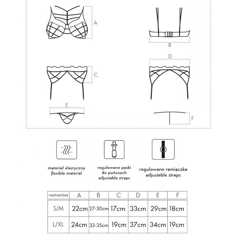 LIVCO CORSETTI FASHION - SOLEDAD LC 20217 SUTIÃ + CUECA + LIGUEIRO S/M