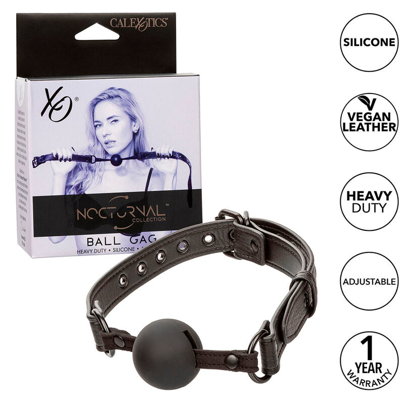 CALEXOTICS - NOCTURNAL MORDAÇA DE BOLA EM SILICONE PRETA