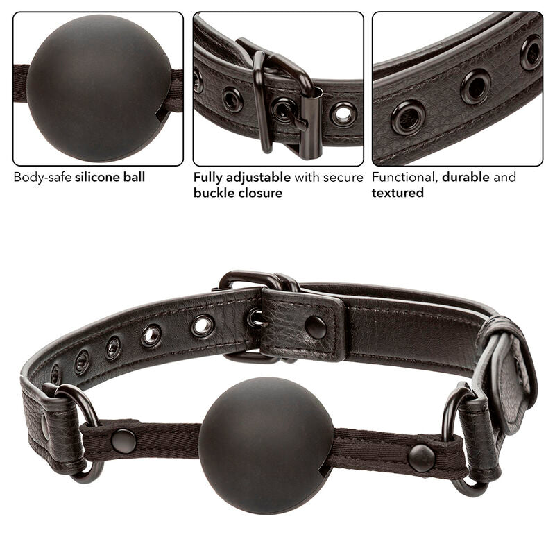 CALEXOTICS - NOCTURNAL MORDAÇA DE BOLA EM SILICONE PRETA