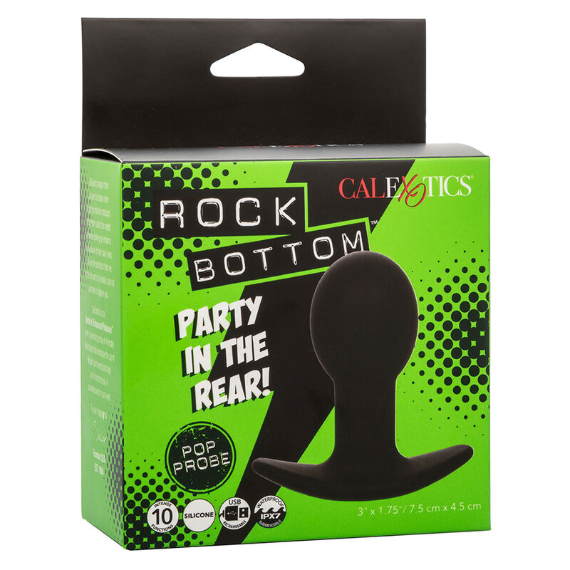CALEXOTICS - ROCK BOTTOM PLUG ANAL 10 VIBRAÇÕES SILICONA PRETO