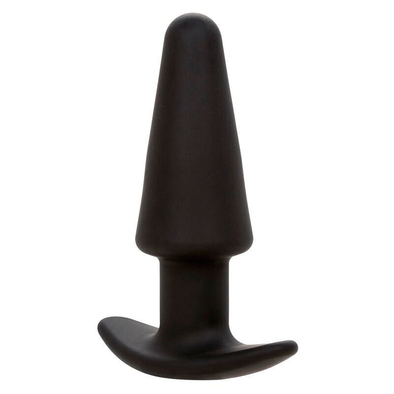 CALEXOTICS - ROCK BOTTOM PLUG ANAL CÔNICO 10 VIBRAÇÕES SILICONA PRETO