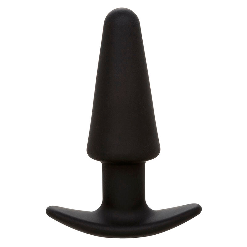 CALEXOTICS - ROCK BOTTOM PLUG ANAL CÔNICO 10 VIBRAÇÕES SILICONA PRETO