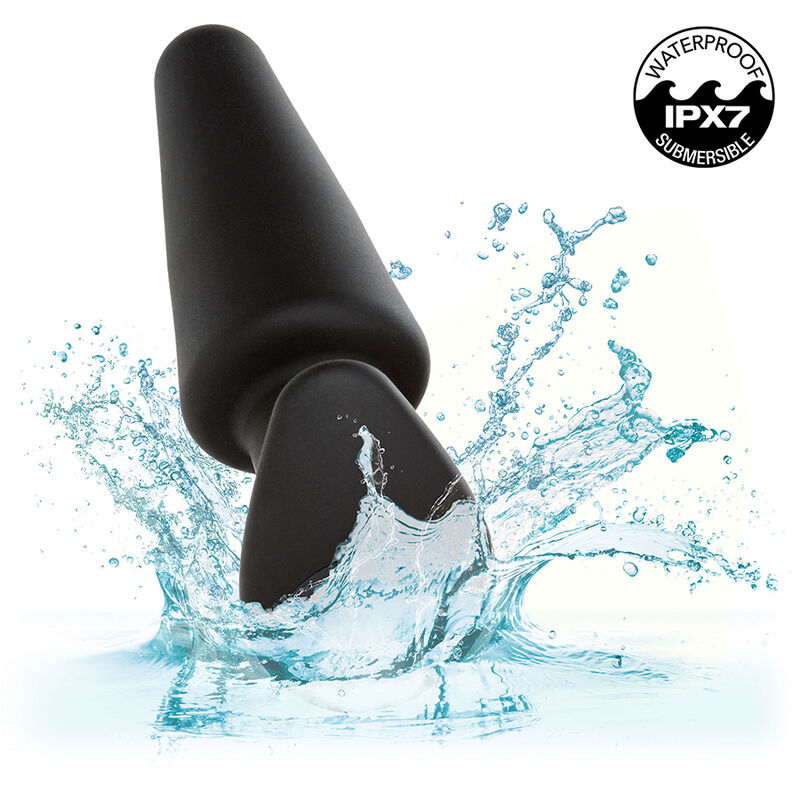CALEXOTICS - ROCK BOTTOM PLUG ANAL CÔNICO 10 VIBRAÇÕES SILICONA PRETO