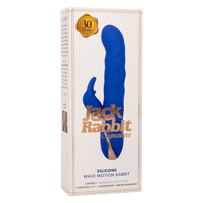 CALEXOTICS - JACK VIBRADOR RABBIT COM MOVIMENTO DE ONDAS AZUL