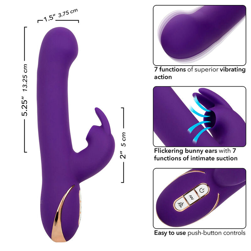 Calexotics - Jack Rabbit Vibrador Y Estimulador 7 Vibraciones Y Modo De Succión Azul