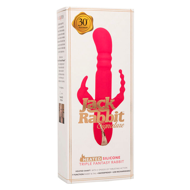 CALEXOTICS - JACK FANTASY VIBRADOR TRIPLO RABBIT AQUECIDO ROSA