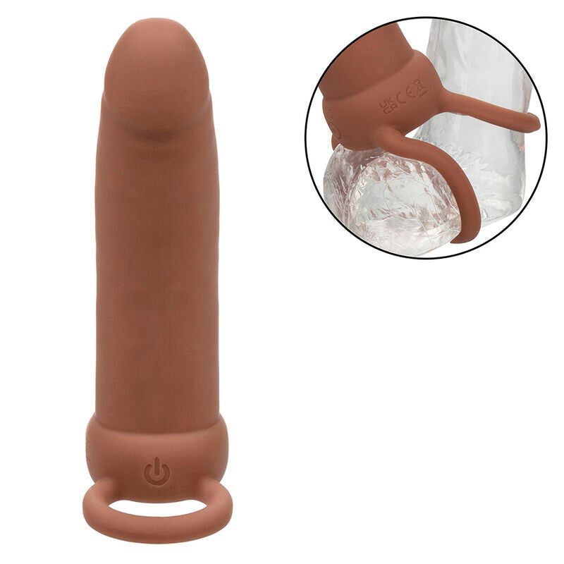 CALEXOTICS - MAXX GRUESO DUAL PENETRADOR 10 VIBRAÇÕES MARROM