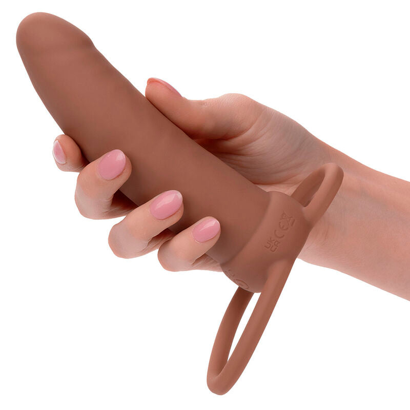 CALEXOTICS - MAXX GRUESO DUAL PENETRADOR 10 VIBRAÇÕES MARROM