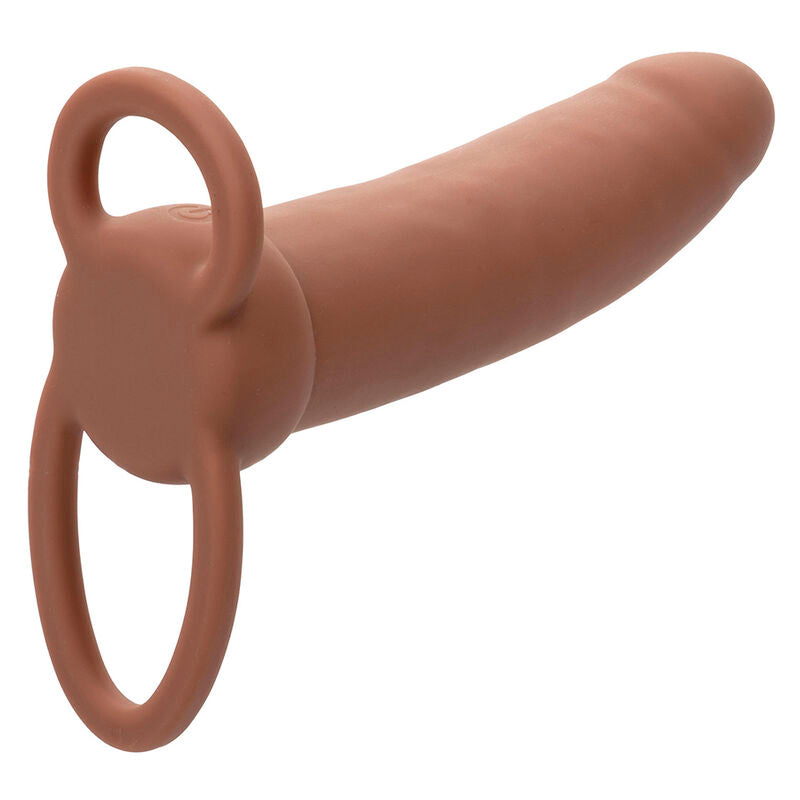 CALEXOTICS - MAXX GRUESO DUAL PENETRADOR 10 VIBRAÇÕES MARROM