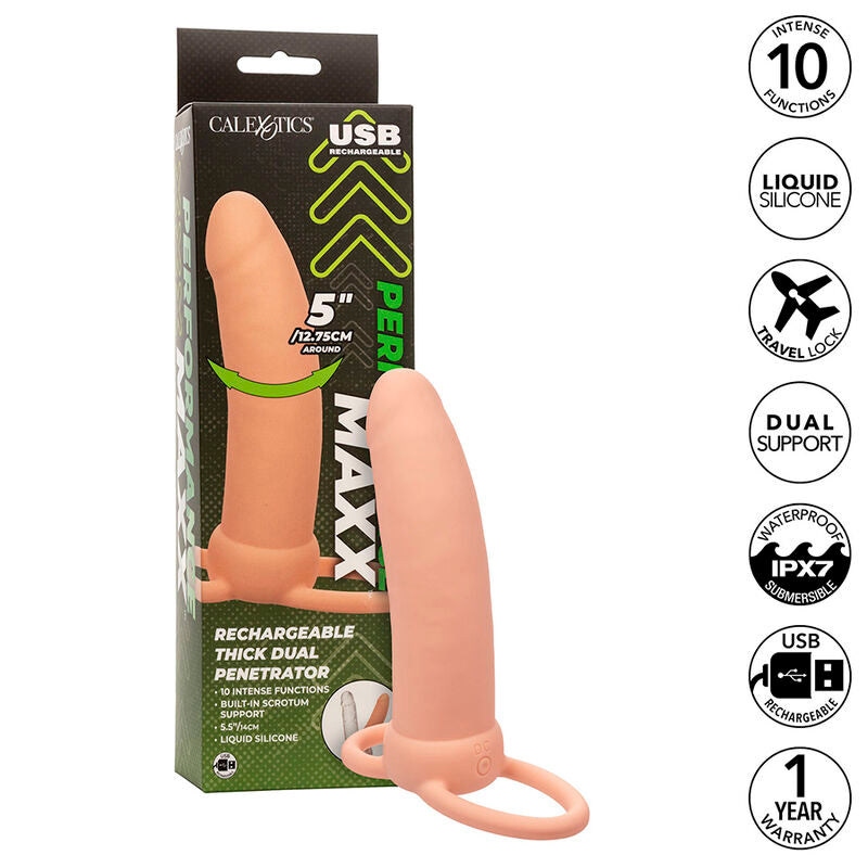 Calexotics - Maxx Thick Dual Penetrator 10 Vibraciones Carne