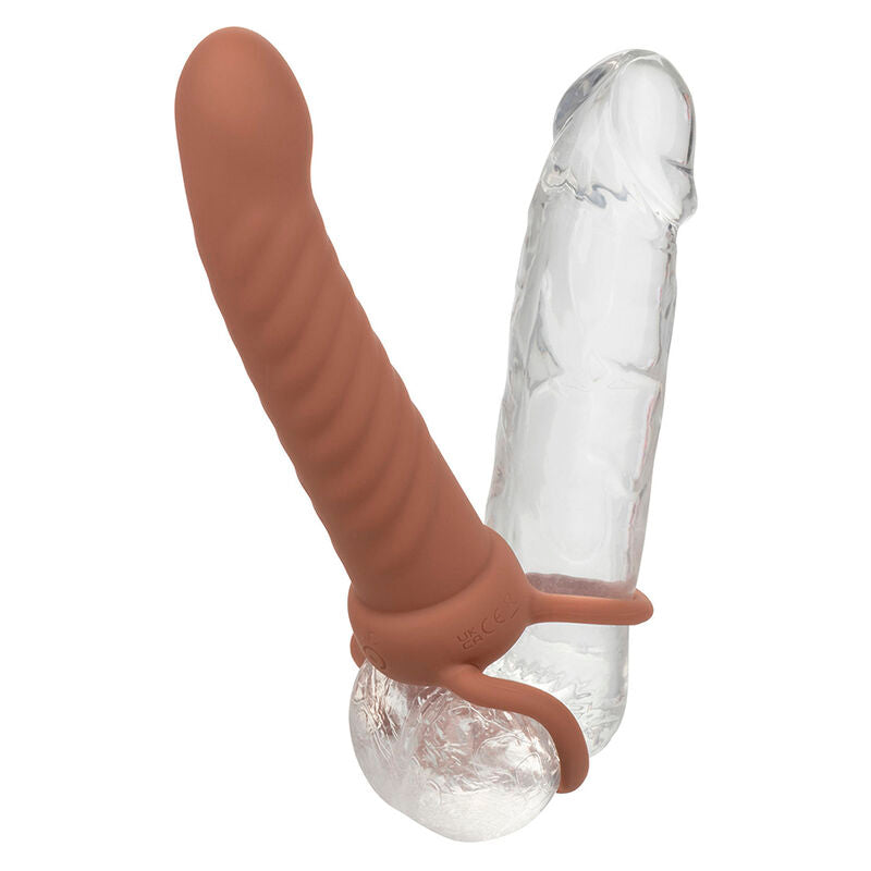 Calexotics - Maxx Ribbed Dual Penetrator 10 Vibraciones Marrom