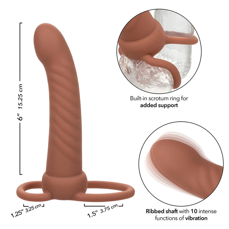 Calexotics - Maxx Ribbed Dual Penetrator 10 Vibraciones Marrom