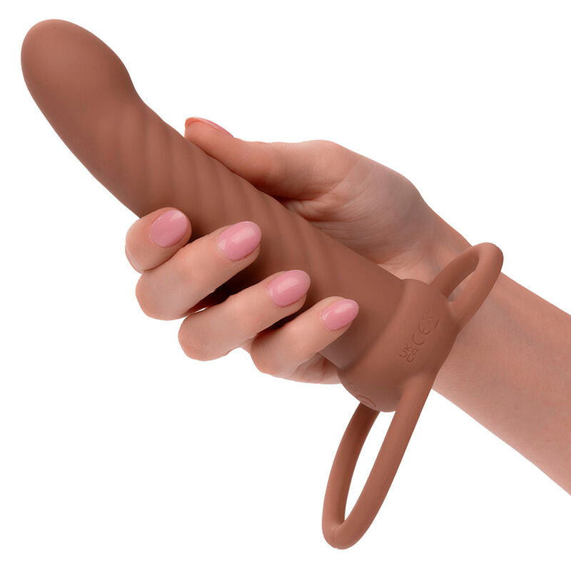 Calexotics - Maxx Ribbed Dual Penetrator 10 Vibraciones Marrom