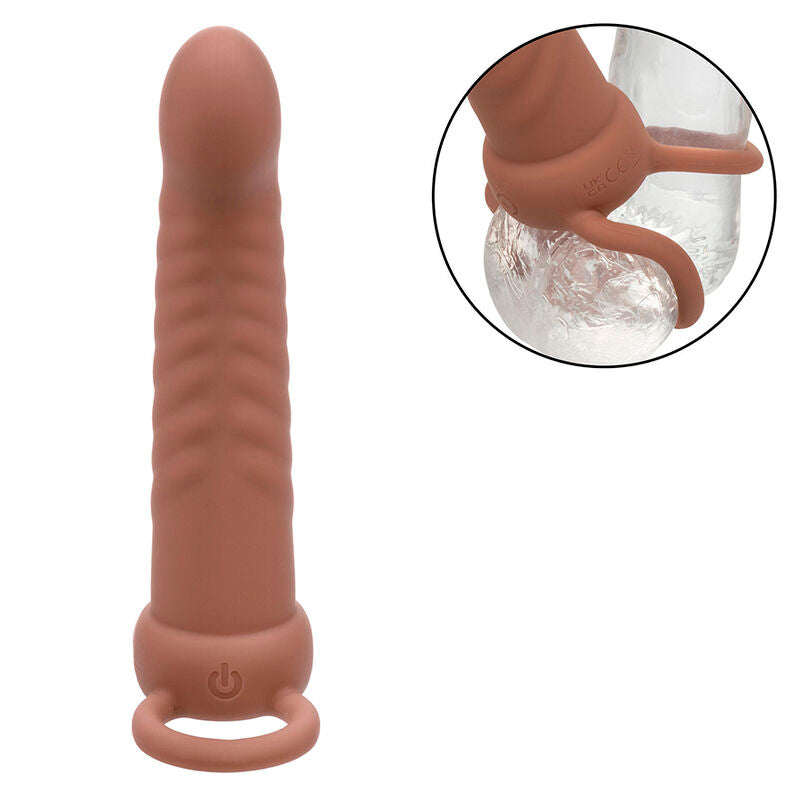 Calexotics - Maxx Ribbed Dual Penetrator 10 Vibraciones Marrom