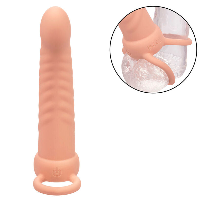 Calexotics - Maxx Ribbed Dual Penetrator 10 Vibraciones Carne