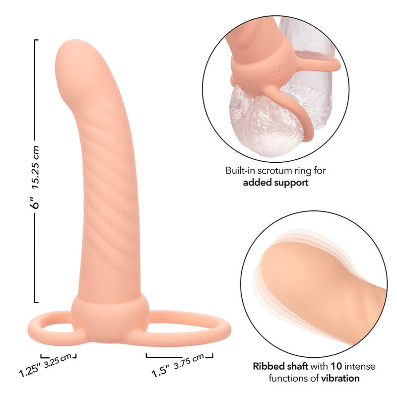 Calexotics - Maxx Ribbed Dual Penetrator 10 Vibraciones Carne