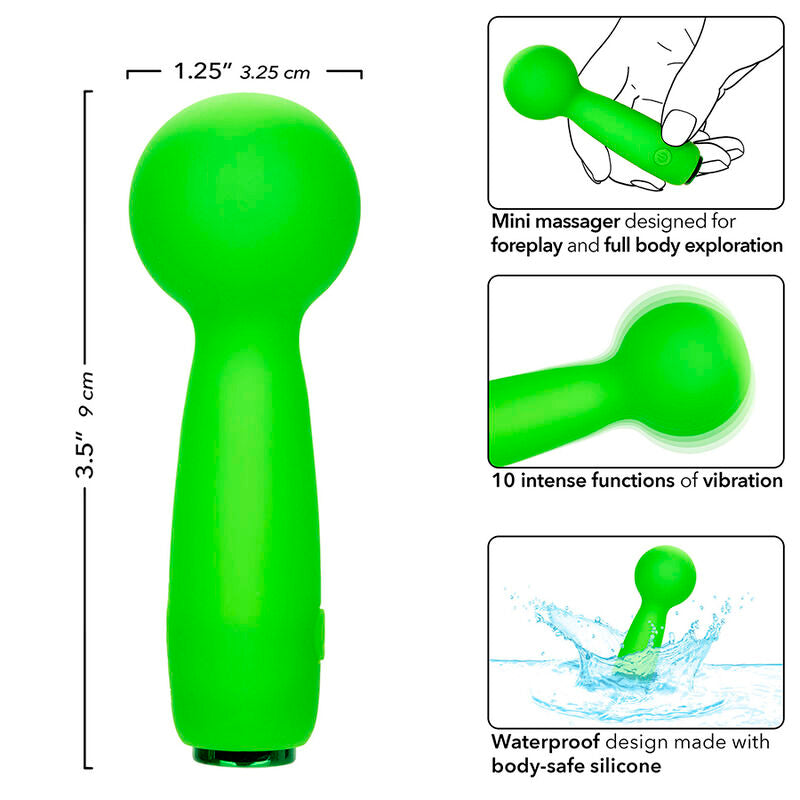Calexotics - Neon Vibes Bubbly Vibe Mini Masajeador 10 Vibraciones Verde