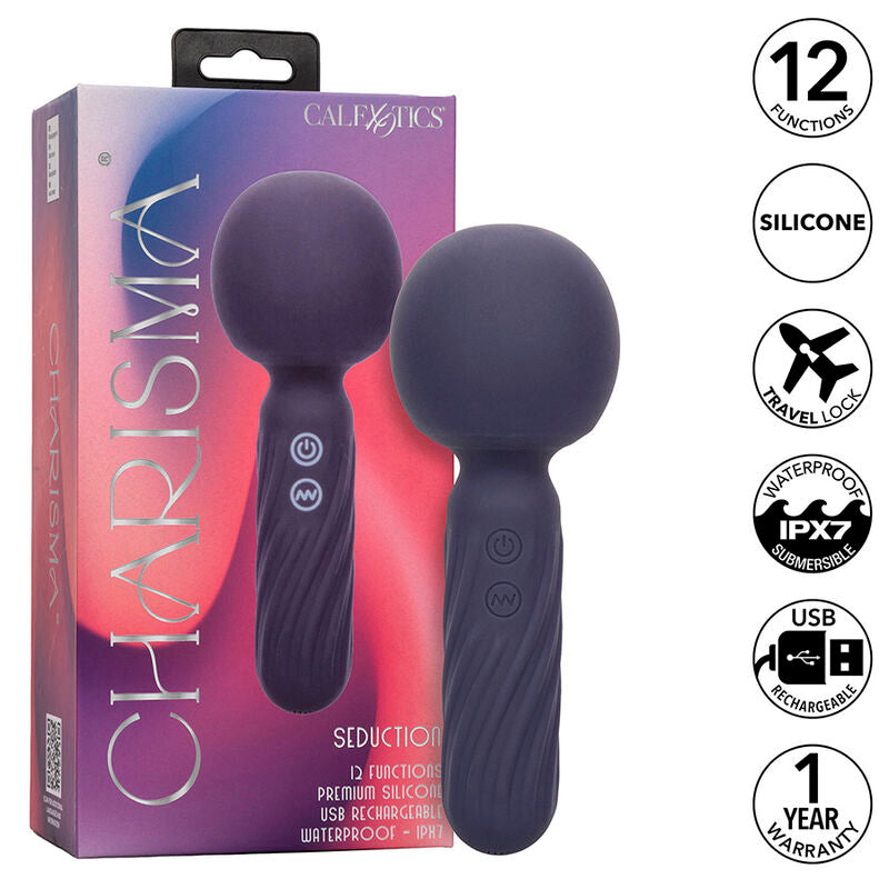 CALEXOTICS - MASAJEADOR SEDUCCIÓN CARISMA 12 FUNÇÕES 17,75 CM X 6,25 CM ROXO